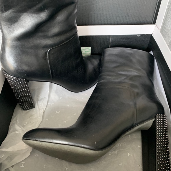 Halston Lea black leather boots - size 9 - Picture 1 of 12
